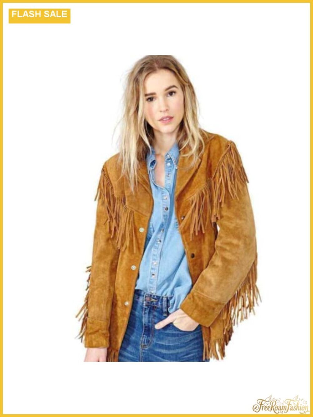 Genuine Suede Western Fringe Jacket for Women Cowgirl Tassel Coat